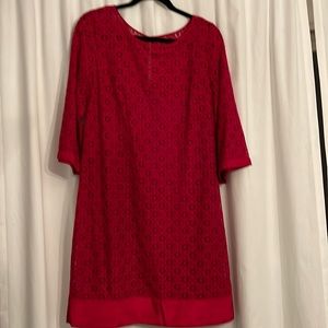 Laundry red lace dress with liner
